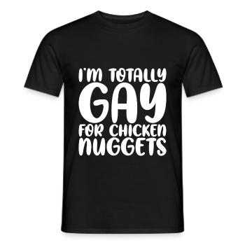 Je suis totalement gay pour les pépites de poulet - T-shirt homme - noir - Devant - AI Model Male 178 light (178cm)