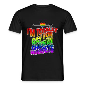 Je Suis Totalement Gay Pour Des Croquettes De Poulet 4 - T-shirt homme - noir - Devant - AI Model Male 178 light (178cm)