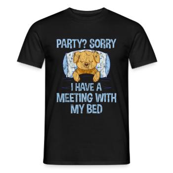 Fête, désolé, j’ai un rendez-vous avec mon lit 3 - T-shirt homme - noir - Devant - AI Model Male 178 light (178cm)
