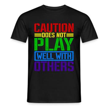 Caution Does Not Play Well With Others 66 - Männer T-Shirt - Schwarz - Vorne - AI Model Male 178 light (178cm)