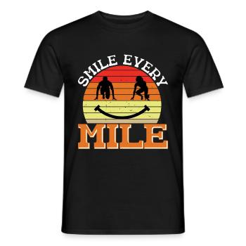 Smile Every Mile 6 - Männer T-Shirt - Schwarz - Vorne - AI Model Male 178 light (178cm)