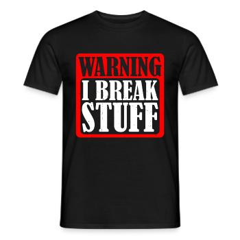 Attention je casse des trucs 5 - T-shirt homme - noir - Devant - AI Model Male 178 light (178cm)