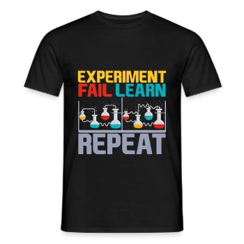 Expérimenter, Échouer, Apprendre, Répéter, 4 - T-shirt homme - noir - Devant - AI Model Male 178 light (178cm)