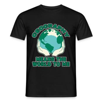 La géographie signifie le monde pour moi 4 - T-shirt homme - noir - Devant - AI Model Male 178 light (178cm)