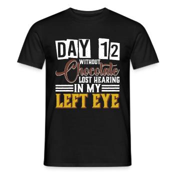 Jour 12 Sans chocolat, perte de l’ouïe 10 - T-shirt homme - noir - Devant - AI Model Male 178 light (178cm)