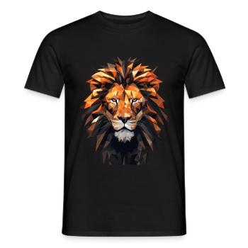 Geometric Lion Animation - Men's T-Shirt - black - Front - AI Model Male 178 light (178cm)
