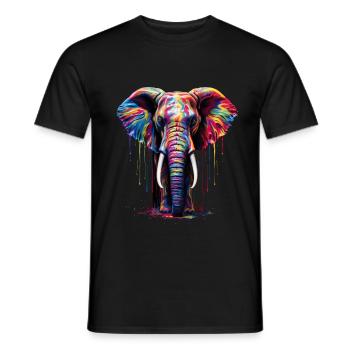 Rainbow Elephant - Männer T-Shirt - Schwarz - Vorne - AI Model Male 178 light (178cm)
