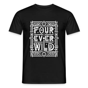 Four Ever Wild 60 - Männer T-Shirt - Schwarz - Vorne - AI Model Male 178 light (178cm)