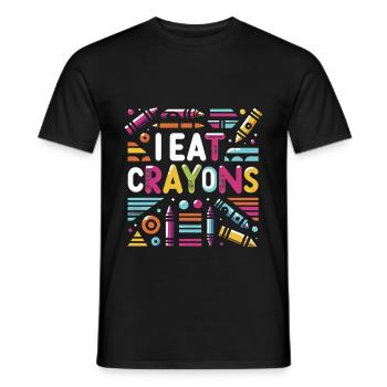 I Eat Crayons 9 - Männer T-Shirt - Schwarz - Vorne - AI Model Male 178 light (178cm)