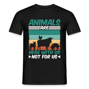 Animals Are Here With Us Not For Us - Männer T-Shirt - Schwarz - Vorne - AI Model Male 178 light (178cm)