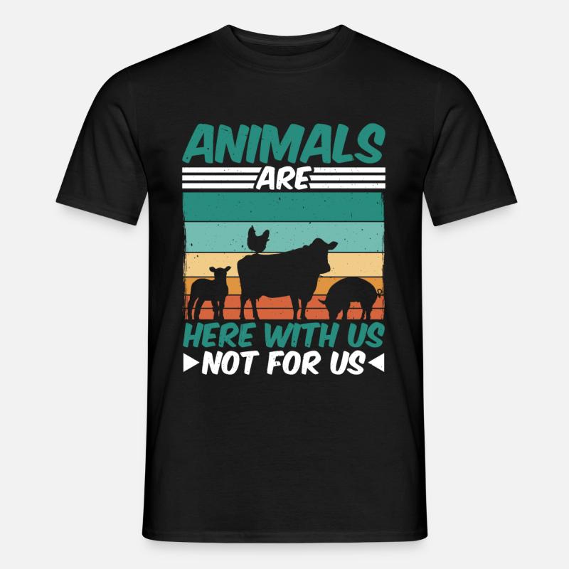 Animals Are Here With Us Not For Us - Männer T-Shirt - Schwarz