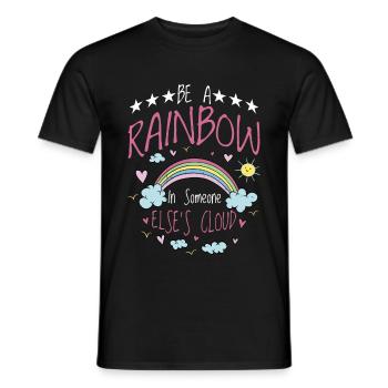 Be A Rainbow In Someone Else's Cloud - Men's T-Shirt - black - Front - AI Model Male 178 light (178cm)