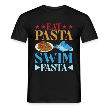 Eat Pasta Swim Fasta 25 - Männer T-Shirt - Schwarz - Vorne - AI Model Male 178 light (178cm)