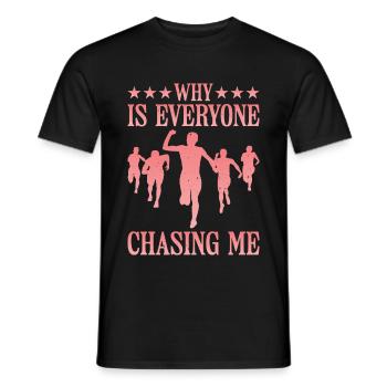 Pourquoi tout le monde me poursuit-il 5 - T-shirt homme - noir - Devant - AI Model Male 178 light (178cm)
