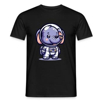 Cute Elephant Astronaut - Men's T-Shirt - black - Front - AI Model Male 178 light (178cm)