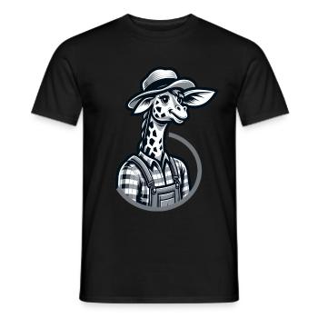 Cute Giraffe Farmer - Männer T-Shirt - Schwarz - Vorne - AI Model Male 178 light (178cm)