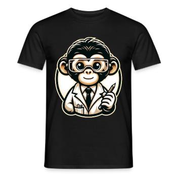 Cute Monkey Scientist - Männer T-Shirt - Schwarz - Vorne - AI Model Male 178 light (178cm)