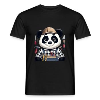 Artisan panda mignon - T-shirt homme - noir - Devant - AI Model Male 178 light (178cm)