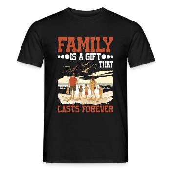 La famille est un cadeau qui dure pour toujours 5 --cadeau-- - T-shirt homme - noir - Devant - AI Model Male 178 light (178cm)