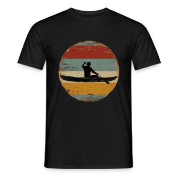 Pagayer en canoë - T-shirt homme - noir - Devant - AI Model Male 178 light (178cm)