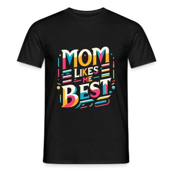 Mom Likes Me Best 10 - Männer T-Shirt - Schwarz - Vorne - AI Model Male 178 light (178cm)