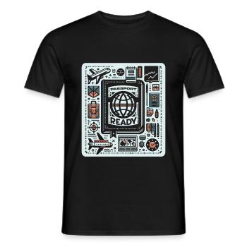 Passport Ready 5 - Men's T-Shirt - black - Front - AI Model Male 178 light (178cm)