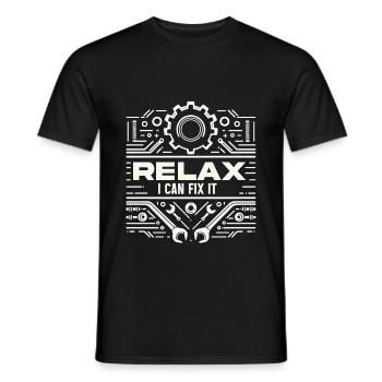 Relax I Can Fix It 34 - Men's T-Shirt - black - Front - AI Model Male 178 light (178cm)