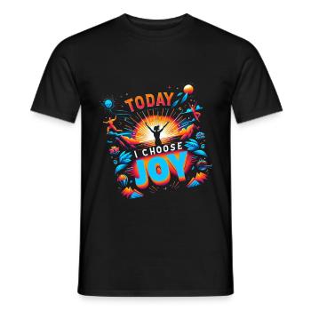 Aujourd’hui, je choisis la joie 15 - T-shirt homme - noir - Devant - AI Model Male 178 light (178cm)