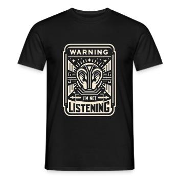avertissement je n’écoute pas 64 - T-shirt homme - noir - Devant - AI Model Male 178 light (178cm)