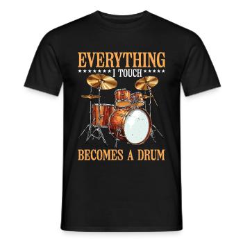 Tout ce que je touche devient un tambour 26 - T-shirt homme - noir - Devant - AI Model Male 178 light (178cm)