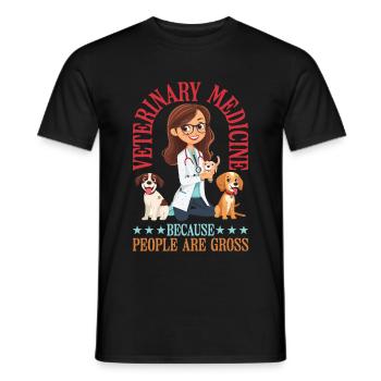 Veterinary Medicine Because People Are Gross 21 - Men's T-Shirt - black - Front - AI Model Male 178 light (178cm)