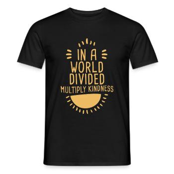 Dans un monde divisé, multipliez la gentillesse 4 - T-shirt homme - noir - Devant - AI Model Male 178 light (178cm)