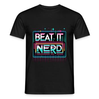 Battez-le Nerd 15 - T-shirt homme - noir - Devant - AI Model Male 178 light (178cm)