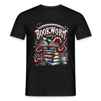 Bookworm and Proud 6 - Männer T-Shirt - Schwarz - Vorne - AI Model Male 178 light (178cm)