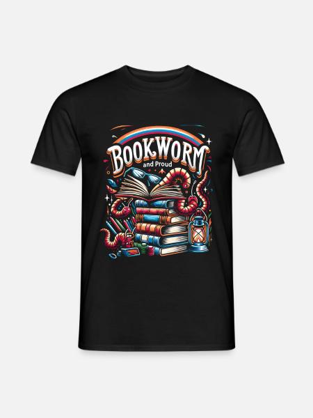 Bookworm and Proud 6 - Männer T-Shirt - Schwarz
