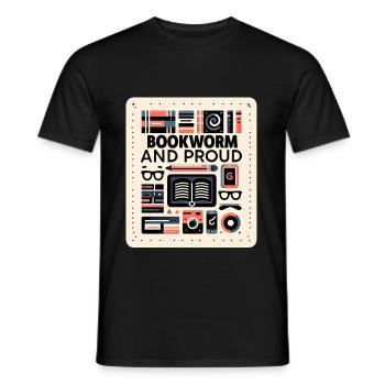 Bookworm and Proud 7 - Männer T-Shirt - Schwarz - Vorne - AI Model Male 178 light (178cm)