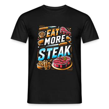 Eat More Steak 12 - Men's T-Shirt - black - Front - AI Model Male 178 light (178cm)