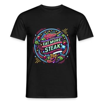 Eat More Steak 14 - Men's T-Shirt - black - Front - AI Model Male 178 light (178cm)