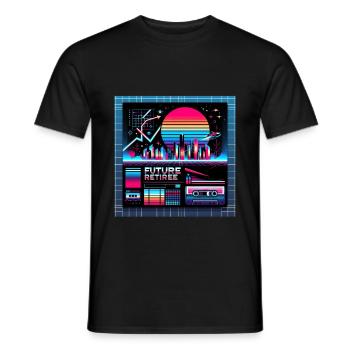 Future Retiree 8 - Men's T-Shirt - black - Front - AI Model Male 178 light (178cm)