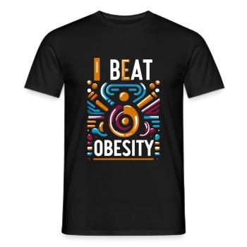 I Beat Obesity 15 - Men's T-Shirt - black - Front - AI Model Male 178 light (178cm)