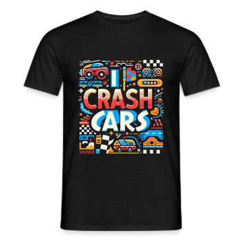 I Crash Cars 9 - Men's T-Shirt - black - Front - AI Model Male 178 light (178cm)