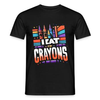 I Eat Crayons 17 - Männer T-Shirt - Schwarz - Vorne - AI Model Male 178 light (178cm)