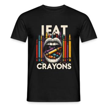 I Eat Crayons 22 - Männer T-Shirt - Schwarz - Vorne - AI Model Male 178 light (178cm)