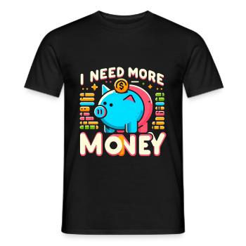 J’ai besoin de plus d’argent 5 - T-shirt homme - noir - Devant - AI Model Male 178 light (178cm)