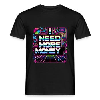 J’ai besoin de plus d’argent 6 - T-shirt homme - noir - Devant - AI Model Male 178 light (178cm)