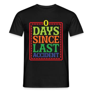0 jours depuis le dernier accident 33 - T-shirt homme - noir - Devant - AI Model Male 178 light (178cm)