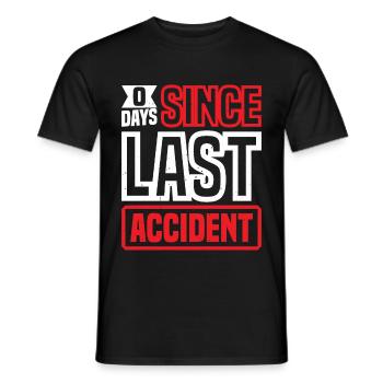 0 jours depuis le dernier accident 34 - T-shirt homme - noir - Devant - AI Model Male 178 light (178cm)
