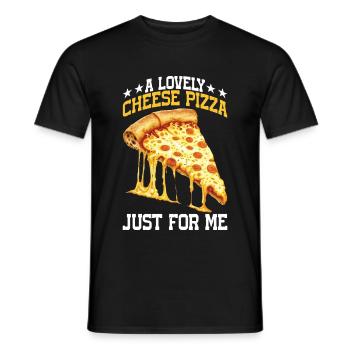 Une belle pizza au fromage juste pour moi 5 - T-shirt homme - noir - Devant - AI Model Male 178 light (178cm)