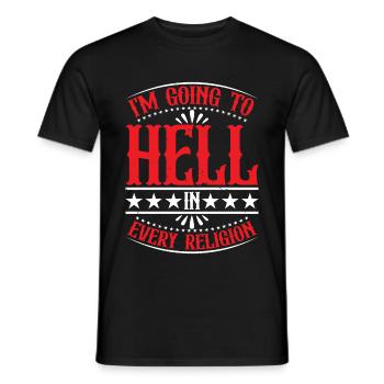 Je vais en enfer dans toutes les religions 5 - T-shirt homme - noir - Devant - AI Model Male 178 light (178cm)