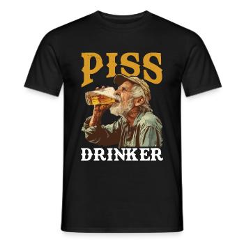 Piss Drinker 43 - Men's T-Shirt - black - Front - AI Model Male 178 light (178cm)